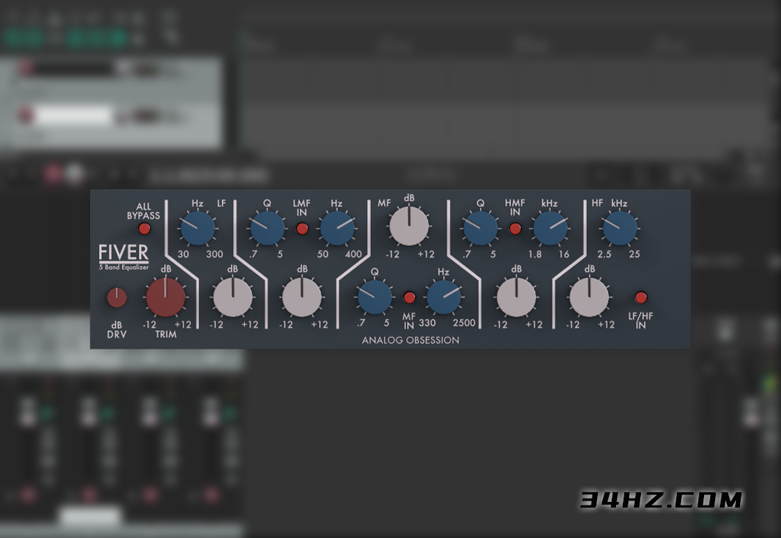 多功能五频段均衡器-Analog Obsession FIVER v4.0 VST VST3 AU AAX WiN macOS